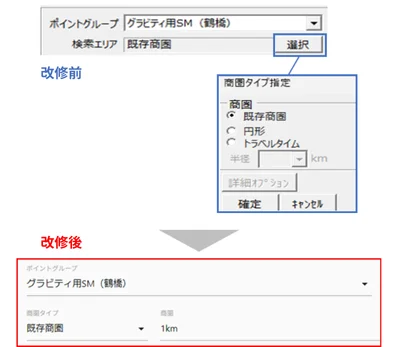 （2）ボタン操作を削減し、シンプルに使いやすく改修